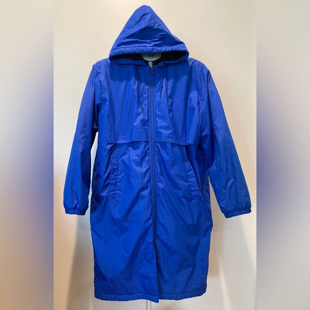 Aqua Threads Royal Blue‎ Women's XS Swim Parka Hoodie Fleece-Lined Thermal Scuba